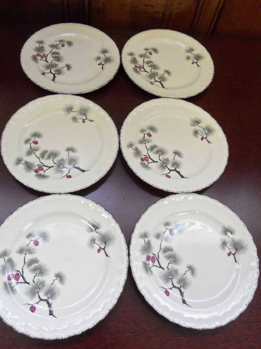 Lot of 6 6 Pope Gosser Bread Plates