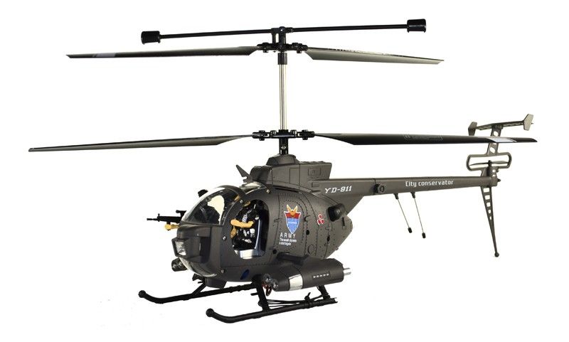 3CH Remote Control yd 911 Defender w Gyro Military Helicopter RC 107