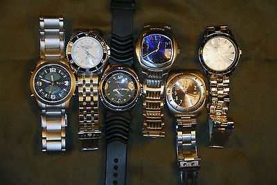 Clean Collection of 6 men’s dress or sports wrist watches. All need