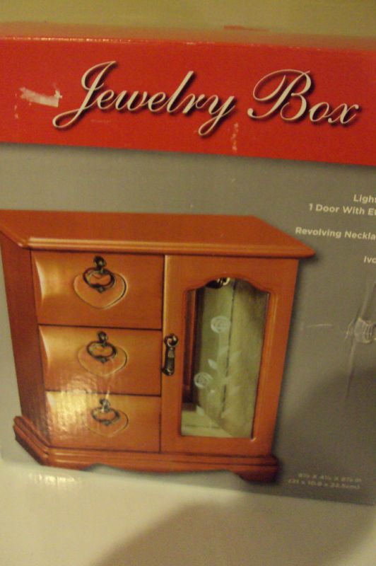 joyero light oak finh etched glass jewelry box armoire time