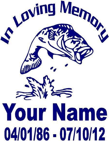  Fish Window Decal Fishermen Personalized Memorial Dad Grandpa