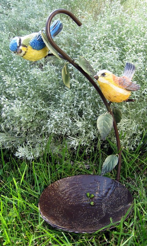 Birdfeeder Two Little Birds on Hanging Metal Hook