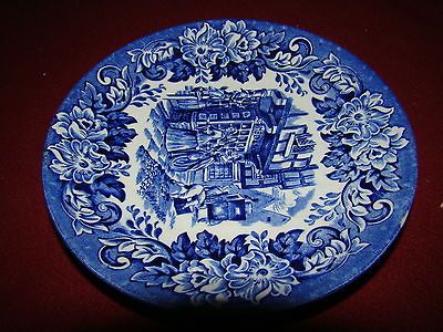 ENGLISH IRONSTONE DICKENS SERIES BLUE PATTERN STAFFORDSHIRE LOT OF 6