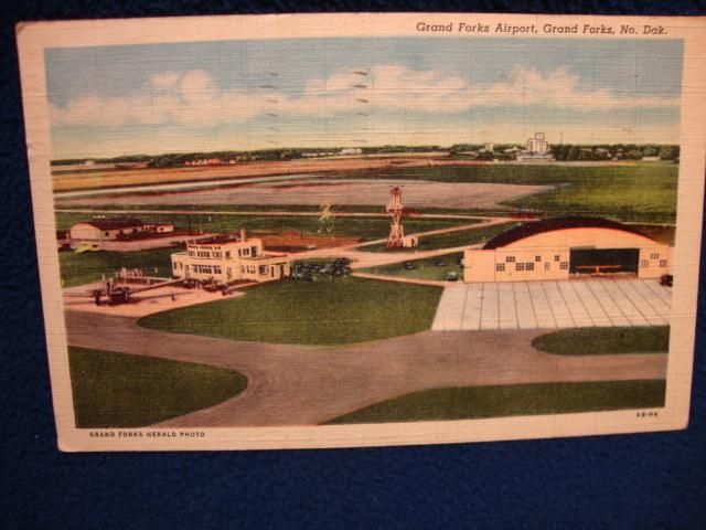 Grand Forks Airport. North Dakota. Fine vintage scene. Postmarked 1952