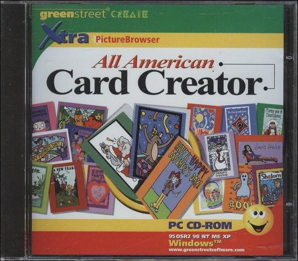 All American Card Creator from Greenstreet Create for Windows 98 95 Me