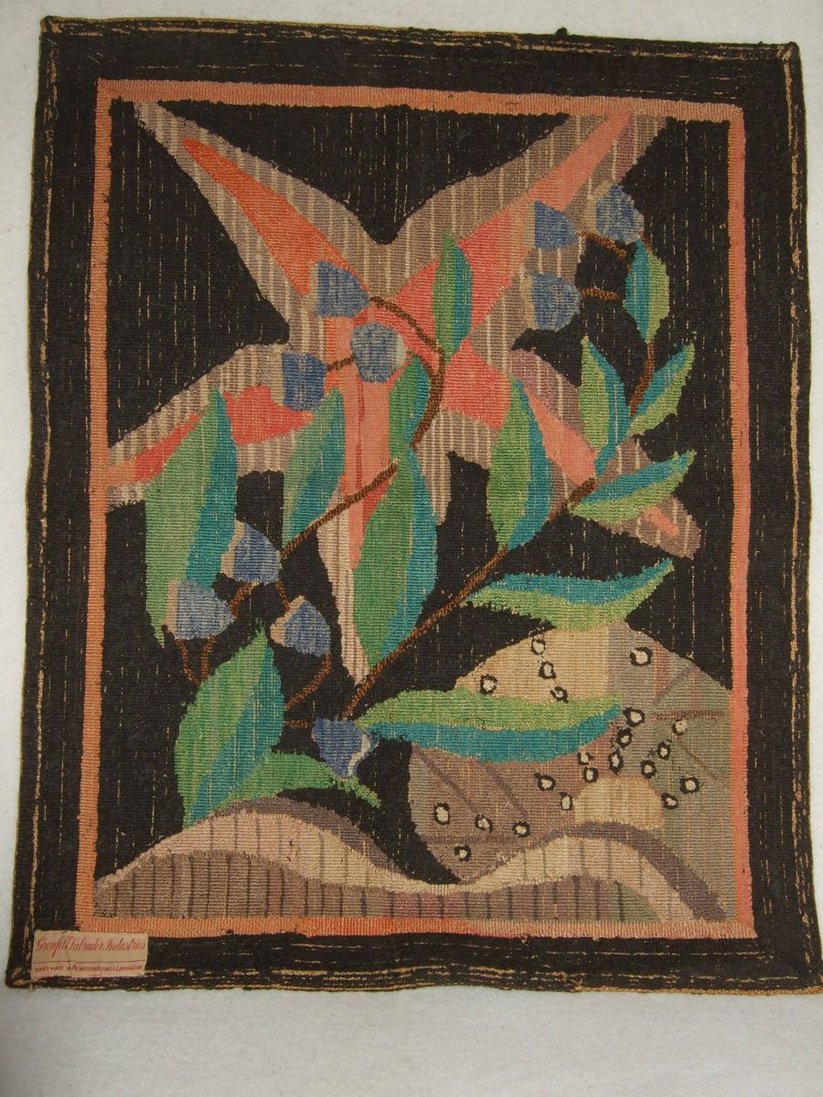 Fine Grenfell Labrador Rug Original Label Abstract Floral