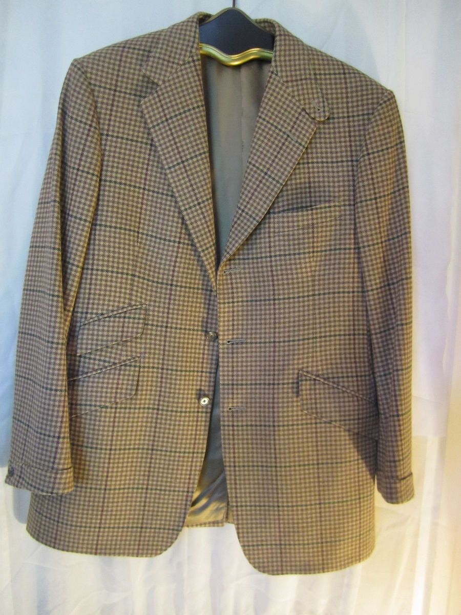 POLO RALPH LAUREN LAMBSWOOL CASHMERE HOUNDSTOOTH TWEED SPORTCOAT SIZE