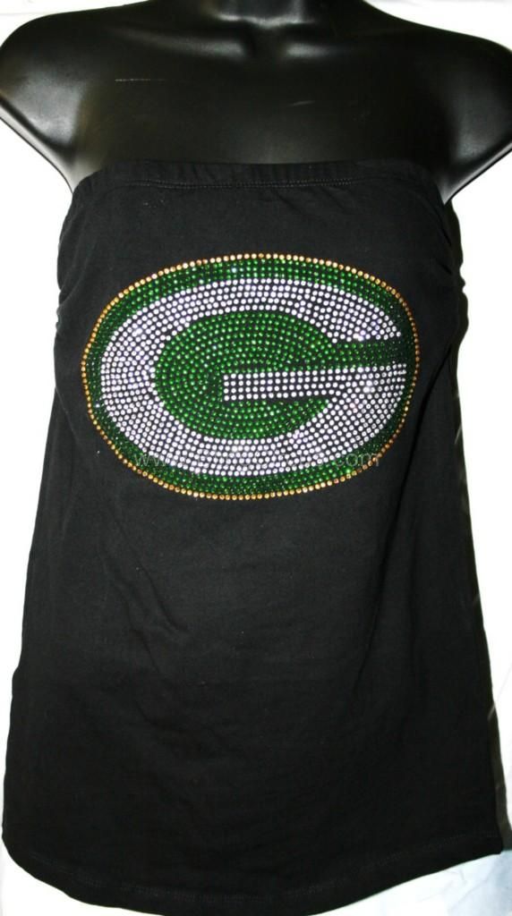 Green Bay Packers Bling Womens Strapless Tube Top s 3X