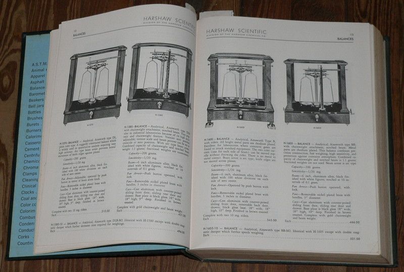 Harshaw Scientific Laboratory Apparatus Catalog Scales 932 pgs