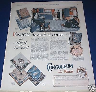 1927 congoleum rug linoleum ad vintage kitchen 