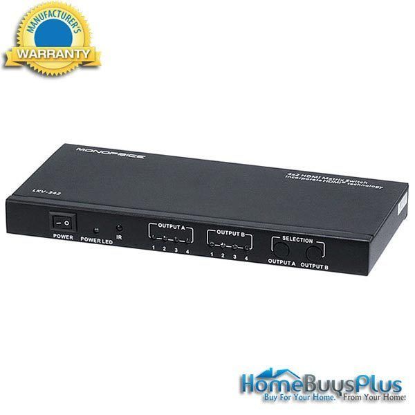 4x2 True HDMI Matrix Switch w Analog Audio Output