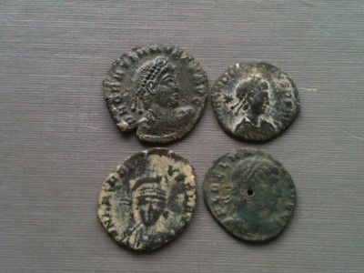 Mixed Lot 4 Scarce Emperors Honorius Arcadius Delmatius Gratian