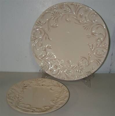 NEW GG COLLECTION Gracious Goods 15 Round Cream Serving Platter