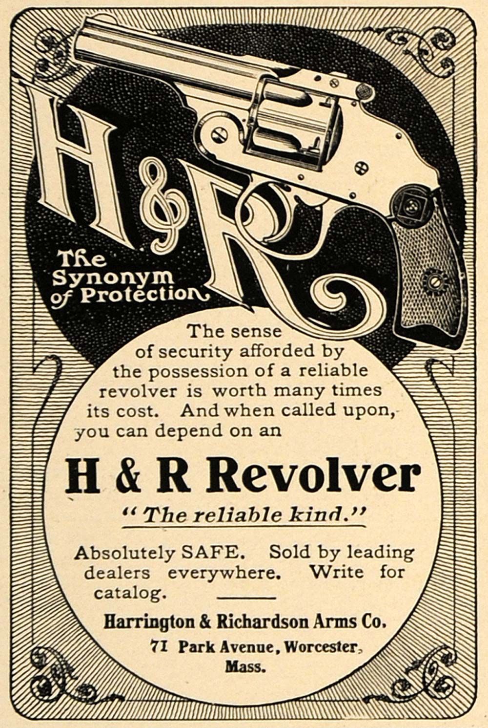 1906 Ad Revolver Harrington Richardson Arms Company Gun   ORIGINAL