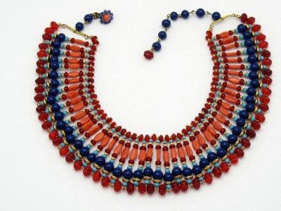 Vintage Miriam Haskell Egyptian Revival Vrba Collar Necklace Book PC