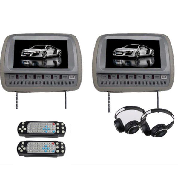  Headrest in Car DVD CD Player SD Gift Pair Headphones USB