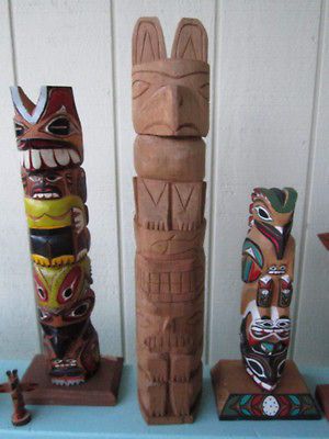 JAMES JOHNNY SR. totem pole native american indian canada vtg tribal