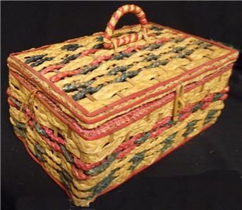 vintage woven sewing basket loaded mb daniels co