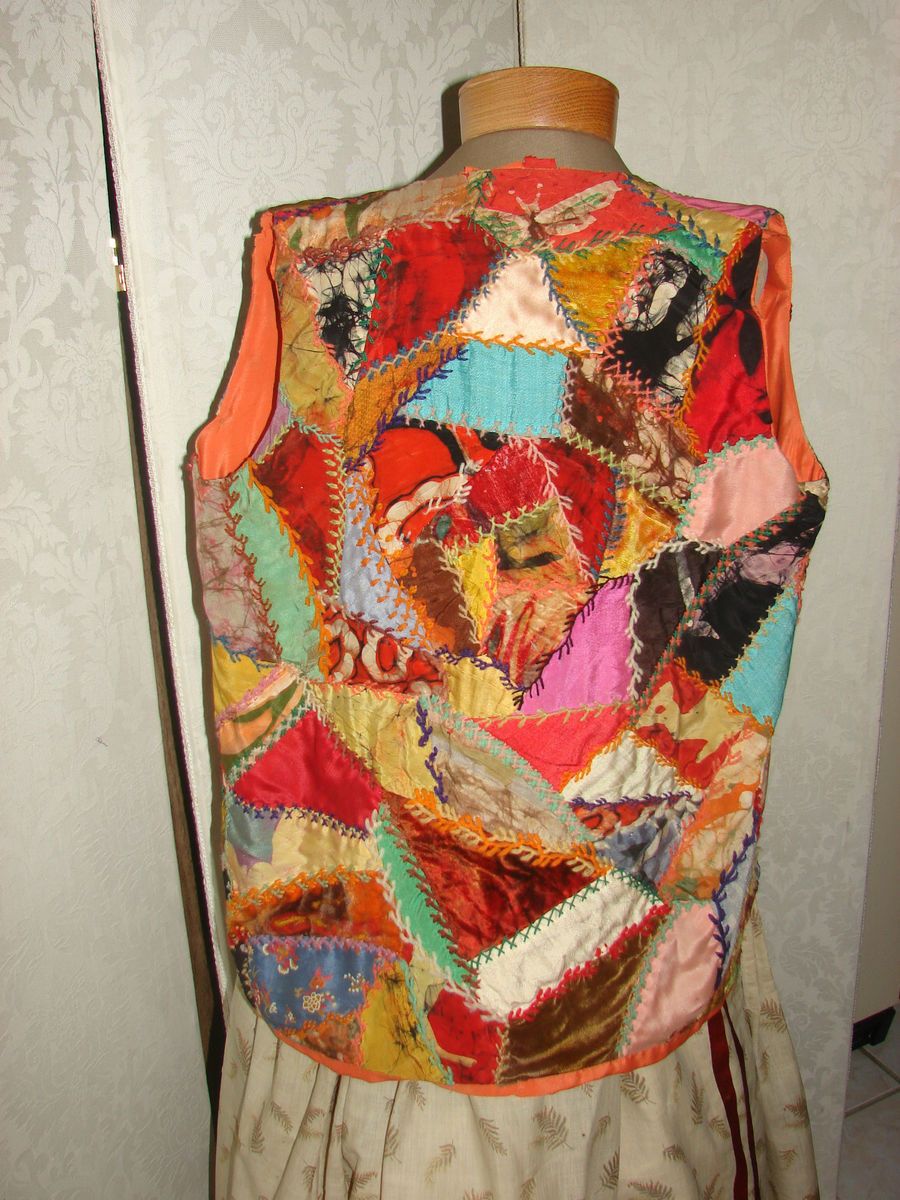 RARE 1920s Taos Art Colony Helen Martin Batik Crazy Quilt Vest Top