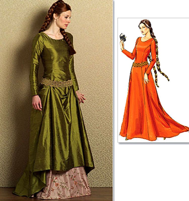 PIX MEDIEVAL GOWN HELEN OF TROY LOTR DRESS SEWING PATTERN 14 20