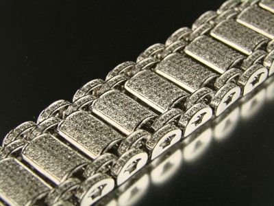 Mens 925 Sterling Silver Simulated Diamond Bracelet