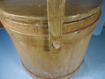 Antique Hingham Firkin Painted Bucket