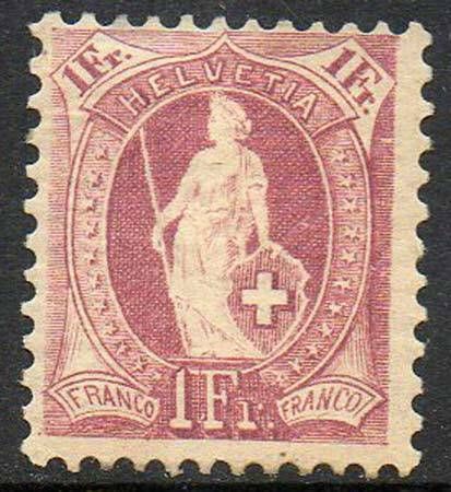 Switzerland 1891 9 1 Fr Helvetia VF Mint HR 87A