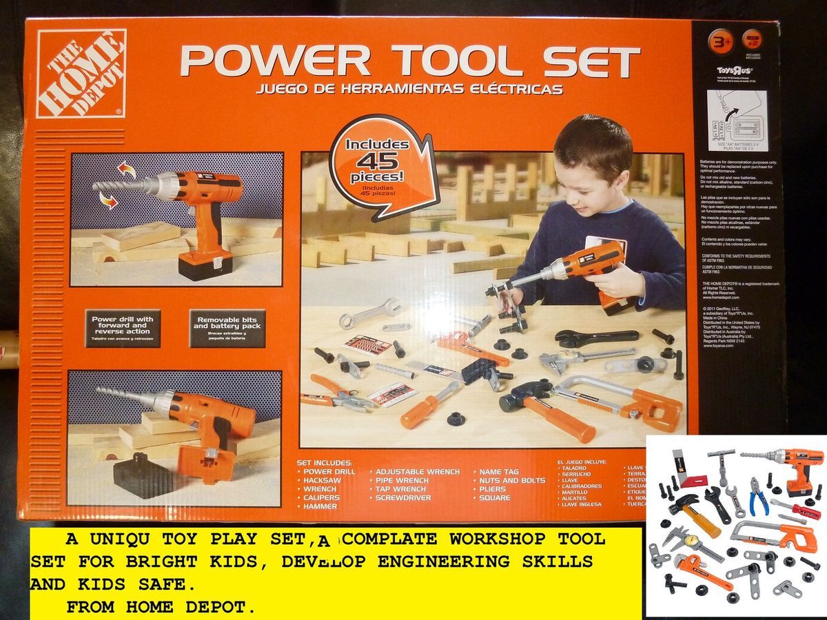 NEW POWER TOOL SET TOY  45 PCs DRILL BIRTHDAY GIFT ENGINEER