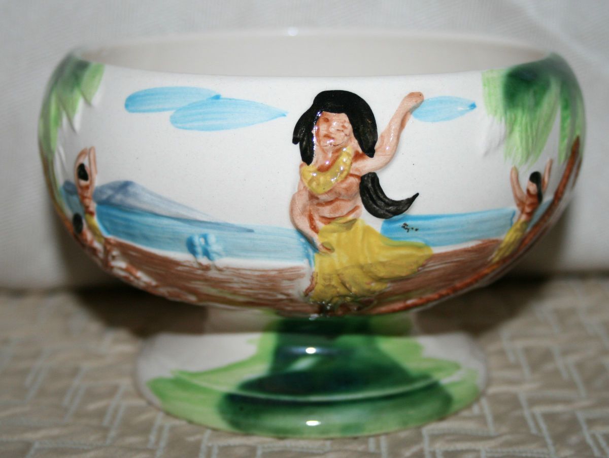   Harveys Hula Girl Tiki Hawaii Hawaiian Bowl Dish Planter Lake Tahoe