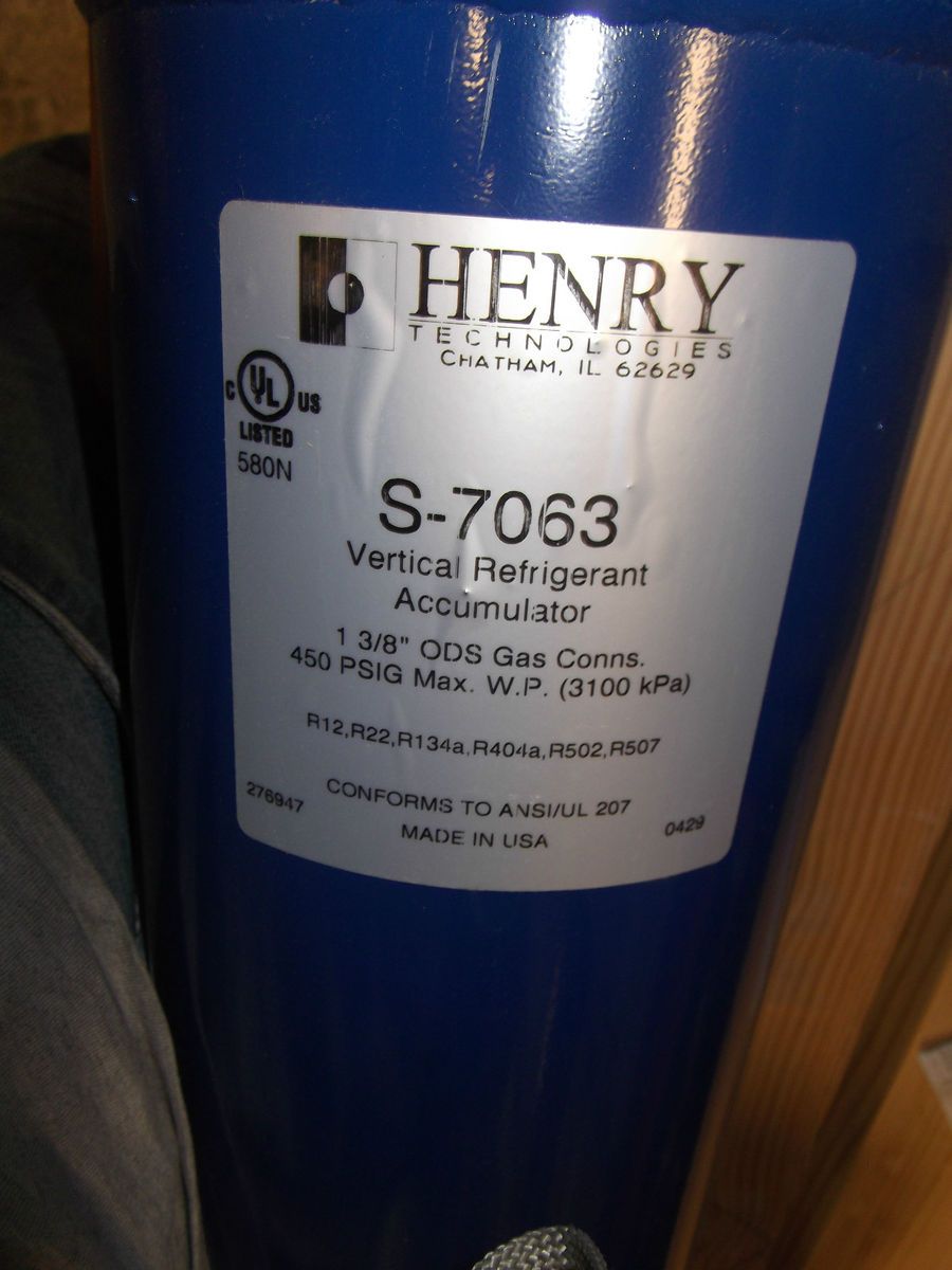 Henry s 7063 Vertical Refrigerant Accumulator R 22