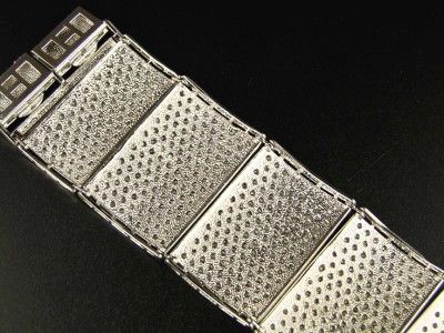 Mens 925 Sterling Silver Simulated Diamond Bracelet