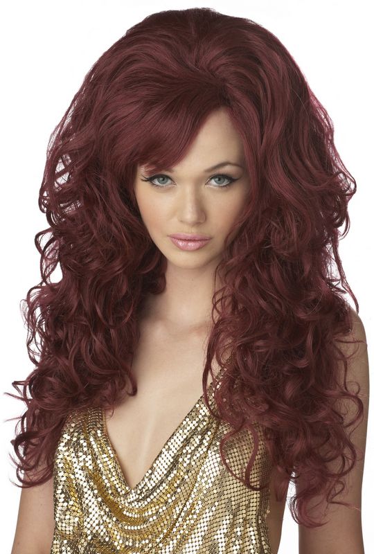 Hot Sexy Bombshell Halloween Costume Wig Burgundy 70631