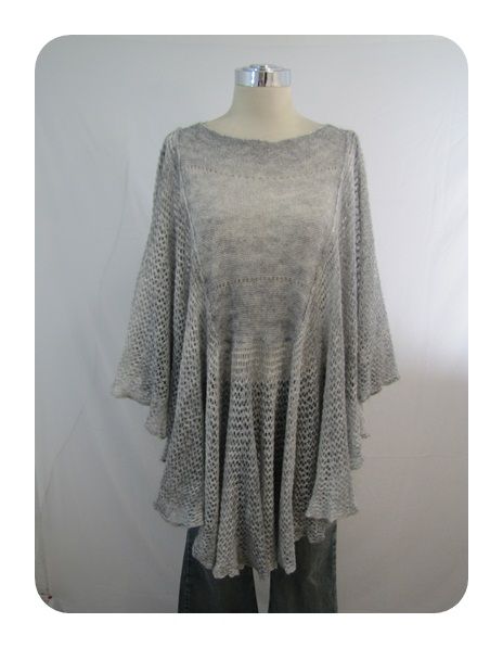 New Free People Gray Heather Mohair Ruffle Watson Cape Sweater Mall $