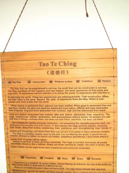 Bamboo Scroll Slips Famous Book Tao TE Ching by Lao Tzu Bilingual