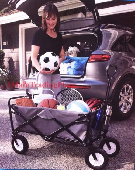 Deluxe Collapsible Utility Folding Wagon Rolling Cart
