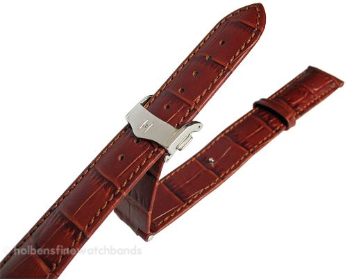 Hirsch Lord Gold Brown Alligator Leather Deployment Watchband