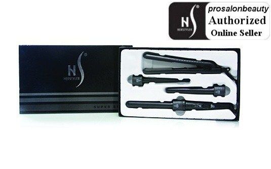 Herstyler Super Set Hair Straightener 3P Curling Iron Curler Flat Iron