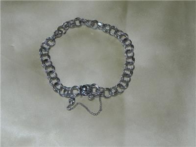 Vintage Sterling Silver Charm Bracelet w/o Charms~Nice & Heavy w