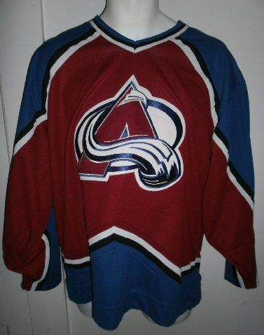 Colorado Avalanche Jersey NHL Hockey Sewn Patch Shirt CCM Mens Sz L