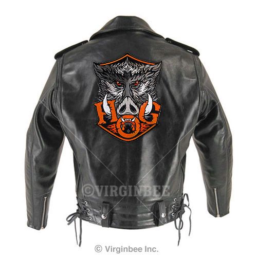 Hog Wild Boar Head Harley Rider Jacket Biker Patch Huge