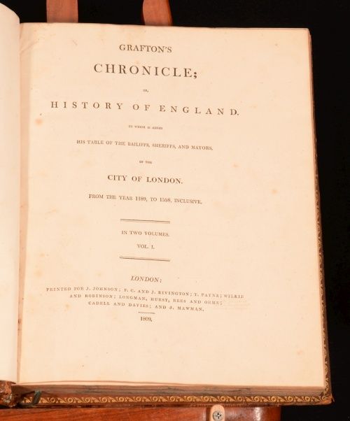 1807 9 13VOL Holinshed Grafton Monstrelet Chronicles