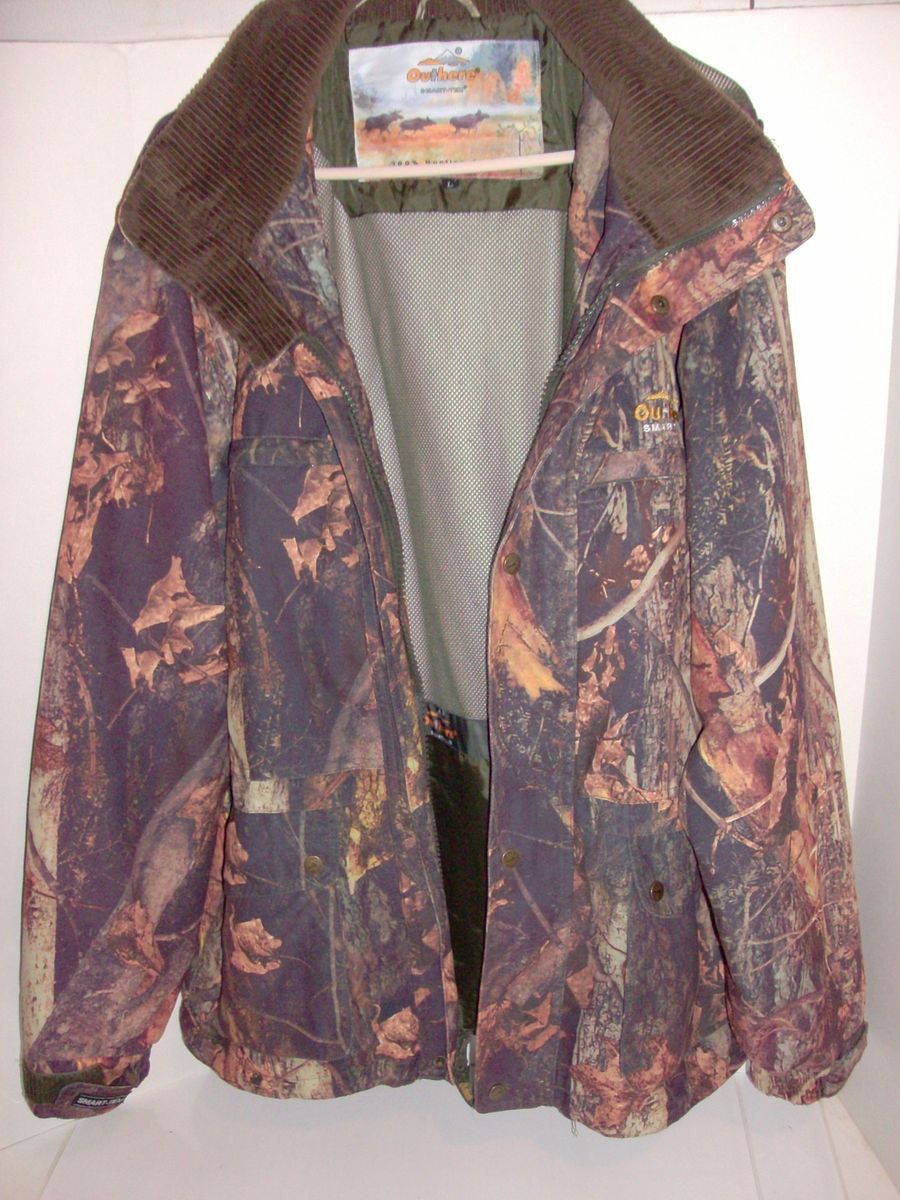 Camo Jacket w hood OUTHERE SMART TEX 100 Hunting Apparel Size L inside