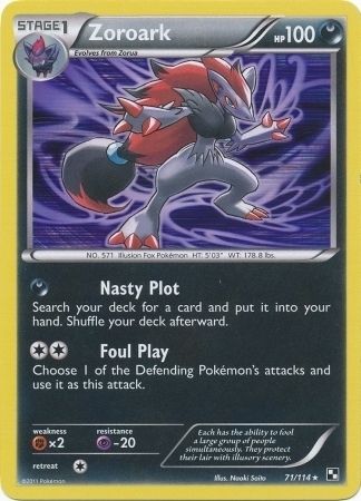 Zoroark Reverse Holo Pokemon RARE Card Black White 71