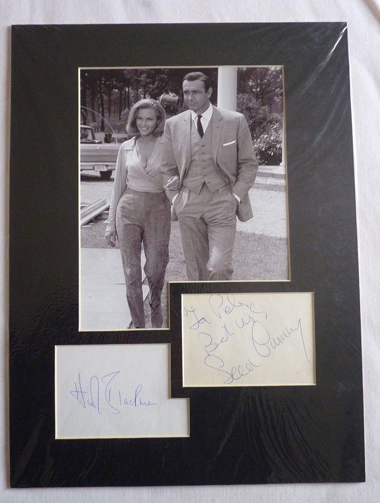 Sean Connery Honor Blackman 007 James Bond Signed