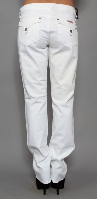 New Womens Hudson Jeans White Straight Leg W429DOW Stretch 30