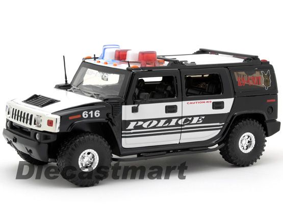 Jada Heat 1 24 Hummer H2 2011 Fat Tires Police White