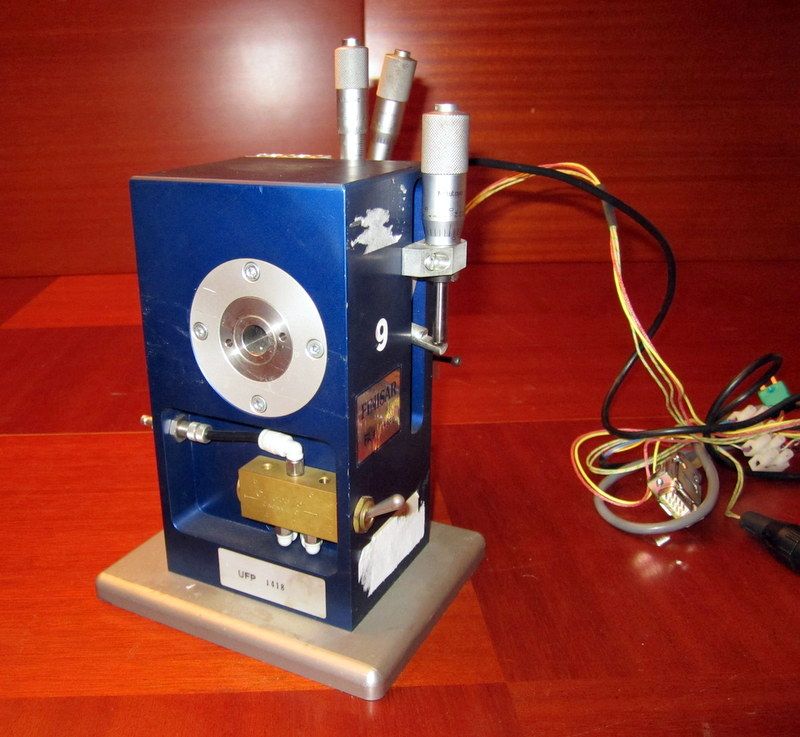 Finisar Optical Alignment Station with Mitutoyo Micrometers and SMC