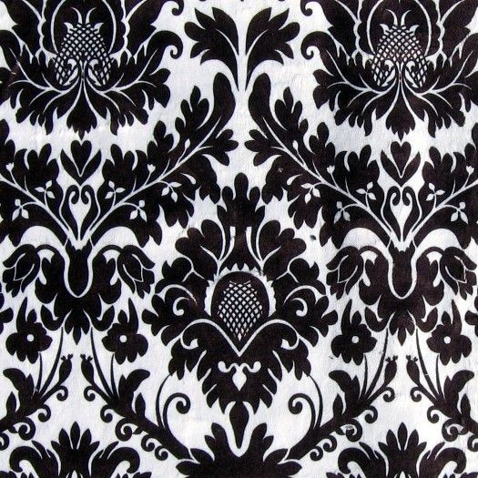 Simply Plush Minky Black White Damask Blanket Throw