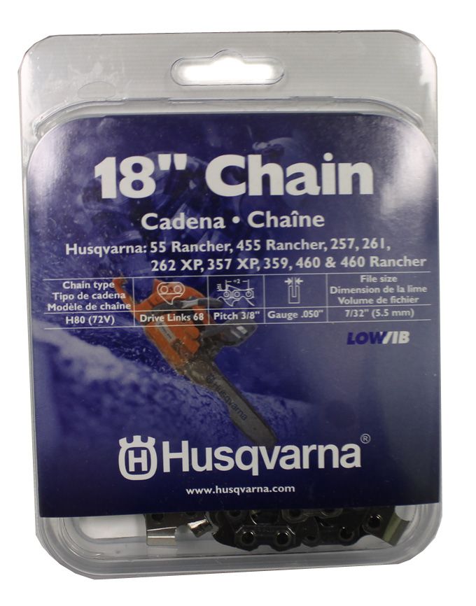 New Husqvarna 531300443 18 H80 Chainsaw Chain .3/8 by .050 LowVib