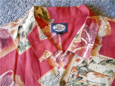 Tommy Bahama 100 Linen Tropical Huts Islands Flowers s s Hawaiian